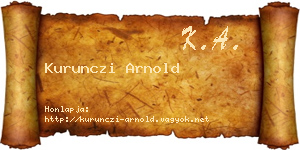 Kurunczi Arnold névjegykártya